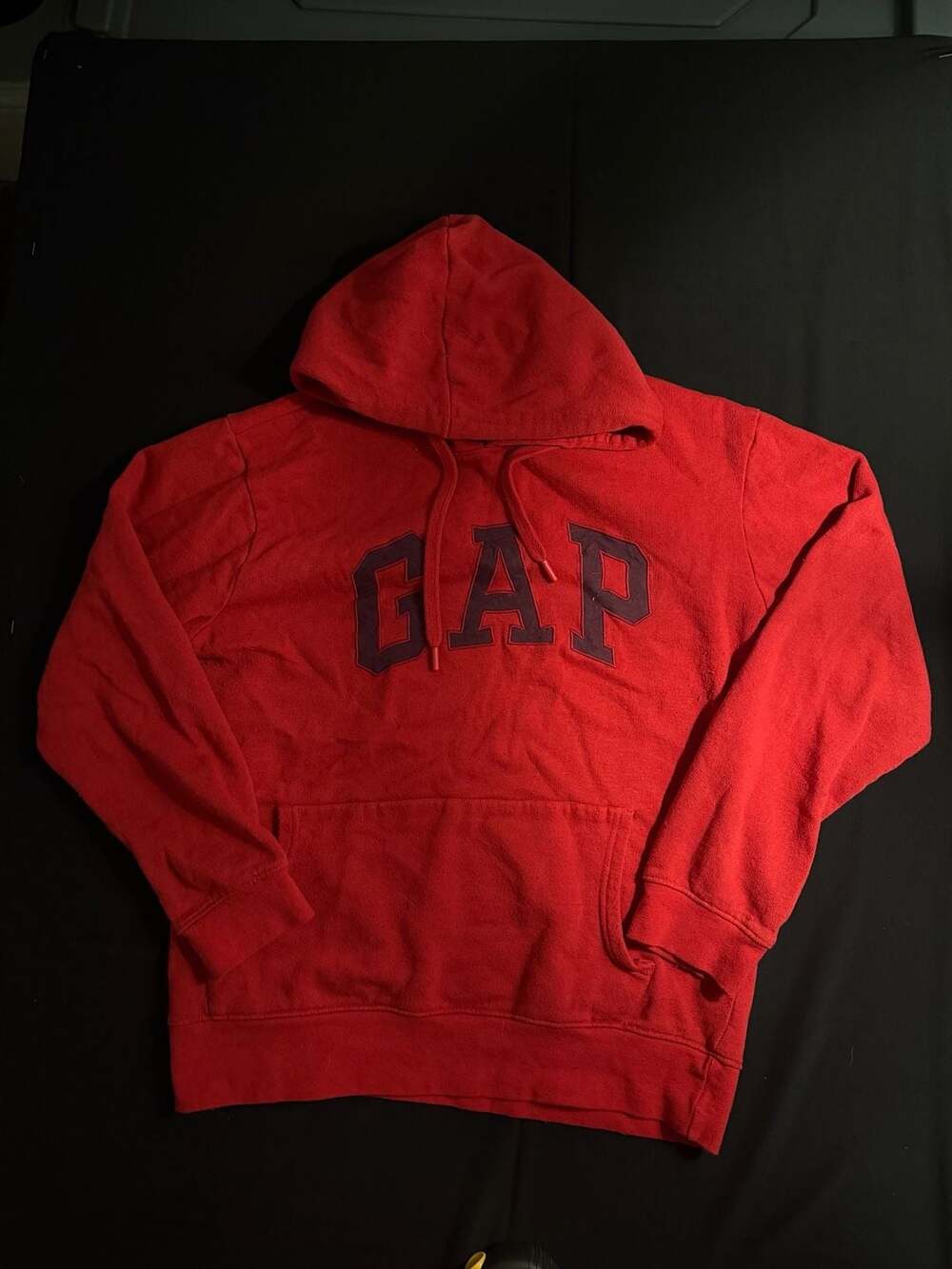 GAP Red Arch Logo Pullover Hoodie Sweatshirt Size Large
